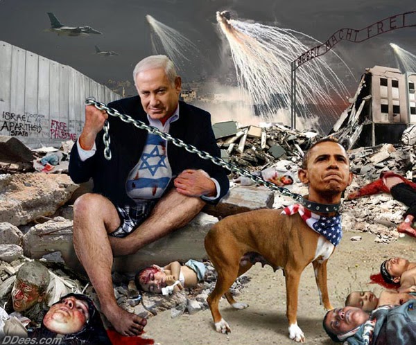 Mr. Netanyahu and his dog 'Obama'. 
